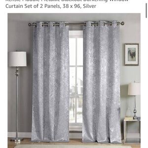 Kensie Silver Accented Curtains with Elegant Metallic Design